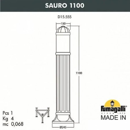 Садовый светильник Fumagalli Sauro 1100 FU_D15.555.000.VXF1R.FRA, Sauro 1100 FU_D15.555.000.VXF1R.FRA
Садовый светильник Fumagalli Sauro 1100 FU_D15.555.000.VXF1R.FRA, Sauro 1100 FU_D15.555.000.VXF1R.FRA