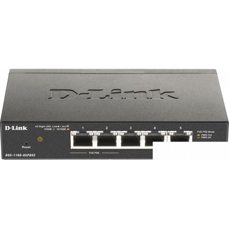 Управляемый коммутатор 2-го уровня D-Link DGS-1100-05PDV2/A1A, DGS-1100-05PDV2/A1A
Управляемый коммутатор 2-го уровня D-Link DGS-1100-05PDV2/A1A, DGS-1100-05PDV2/A1A