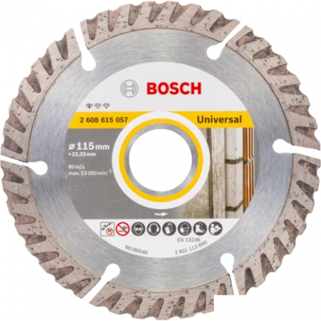 Отрезной диск алмазный Bosch Standard Universal 2608615057, Standard Universal 2608615057
Отрезной диск алмазный Bosch Standard Universal 2608615057, Standard Universal 2608615057