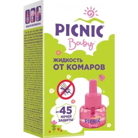 Жидкость для фумигатора Picnic Baby детский. 45 ночей, Baby детский. 45 ночей
Жидкость для фумигатора Picnic Baby детский. 45 ночей, Baby детский. 45 ночей
