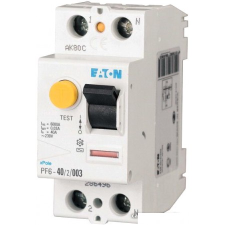 Устройство защитного отключения Eaton PF6 2P 40A 30мА 2М 286496, PF6 2P 40A 30мА 2М 286496
Устройство защитного отключения Eaton PF6 2P 40A 30мА 2М 286496, PF6 2P 40A 30мА 2М 286496