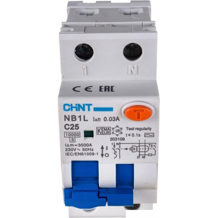 Дифференциальный автомат Chint NB1L 1P+N C25 30mA AC 10KA (36mm) (R), NB1L 1P+N C25 30mA AC 10KA (36mm) (R)
Дифференциальный автомат Chint NB1L 1P+N C25 30mA AC 10KA (36mm) (R), NB1L 1P+N C25 30mA AC 10KA (36mm) (R)
